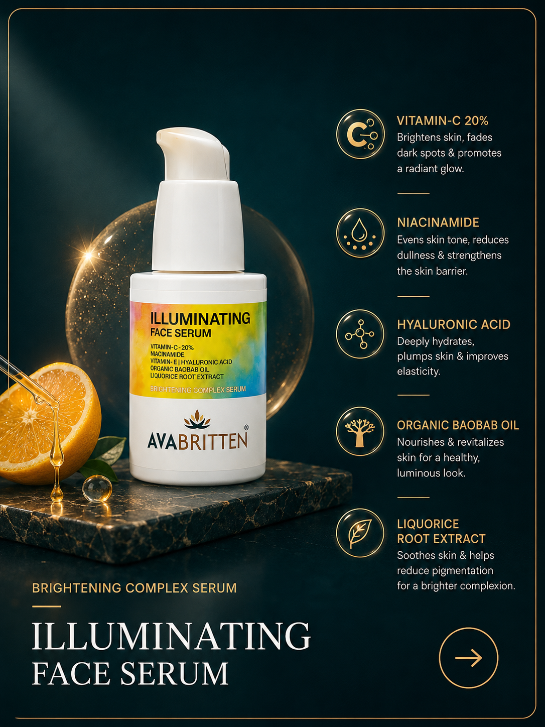 Illuminating Vitamin C Face Serum – 20% Daily Pigmentation & Glow Serum